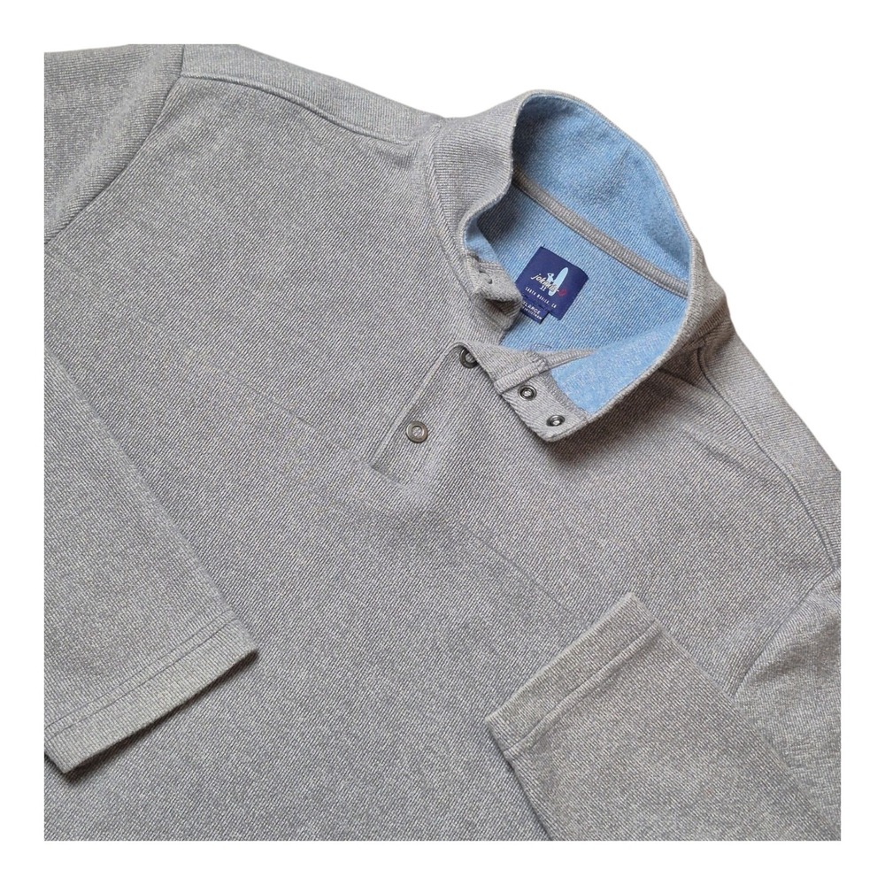 Johnnie-O Men XL Pullover Gray 1/4 Snap Long Sleeve Golf Performance Preppy